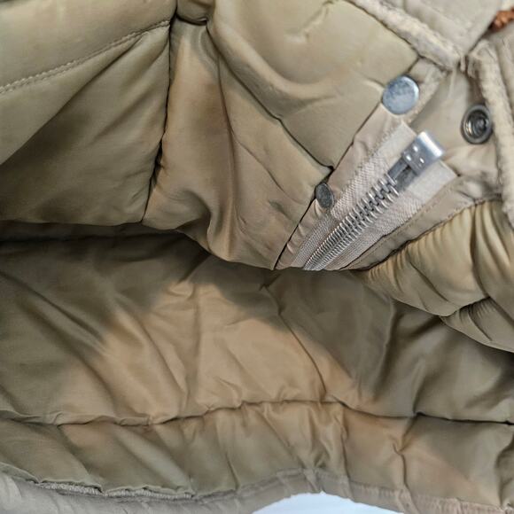 Vintage Puffer Coat Mens Sz Large Tan Brown 80s Utility Farm Ranch Western Warm - Picture 7 of 12